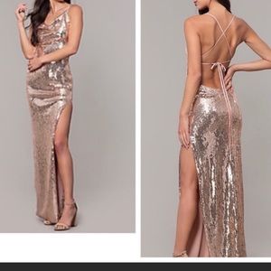 GOLD SEQUINED DRESS NWOT